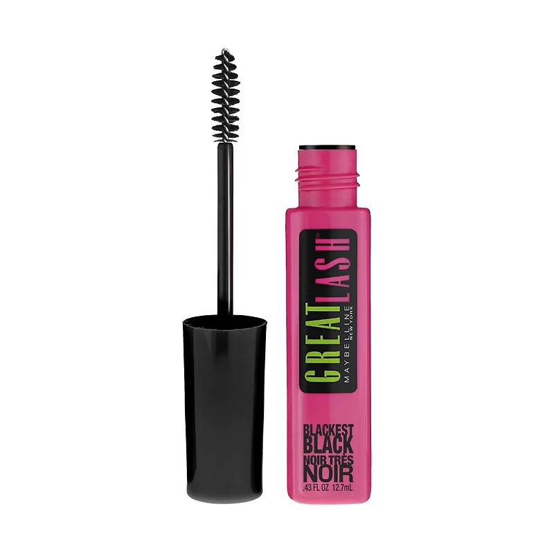 Maybelline Great Lash Washable Mascara, Blackest Black, 0.43 fl oz