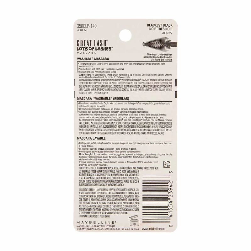 Maybelline New York Great Lash Lots of Lashes Mascara, Black, 0.43 fl oz