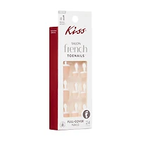 Kiss Pink Salon French Toenails with Self Tabs in Petite Pink