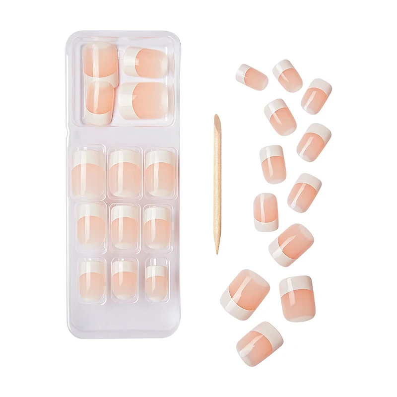 Kiss Salon French Nails with Natural Moon Pink