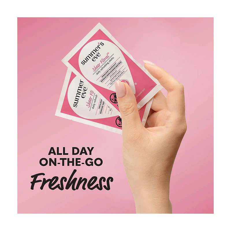 Summer's Eve Sheer Floral Feminine Wipes, 12 ct