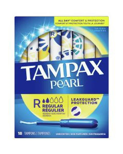Tampax Pearl Regular Absorbency Fresh Scent Pearl Tampons, 18 ct.