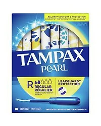 Tampax Pearl Regular Absorbency Fresh Scent Pearl Tampons, 18 ct.
