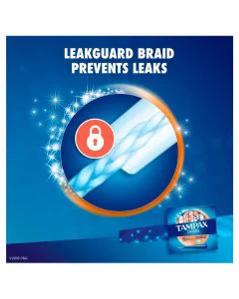 Tampax Pearl Tampons, with LeakGuard Braid, Super Plus Absorbency, Unscented, 18 Count