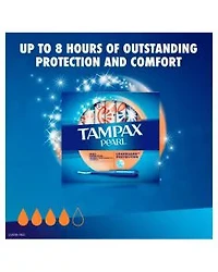 Tampax Pearl Tampons, with LeakGuard Braid, Super Plus Absorbency, Unscented, 18 Count