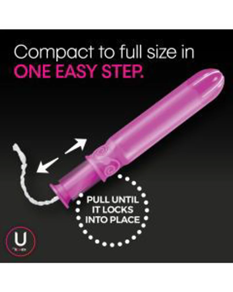 U by Kotex Click Compact Tampons, Regular Absorbency, Unscented, 16 ct