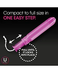 U by Kotex Click Compact Tampons, Regular Absorbency, Unscented, 16 ct