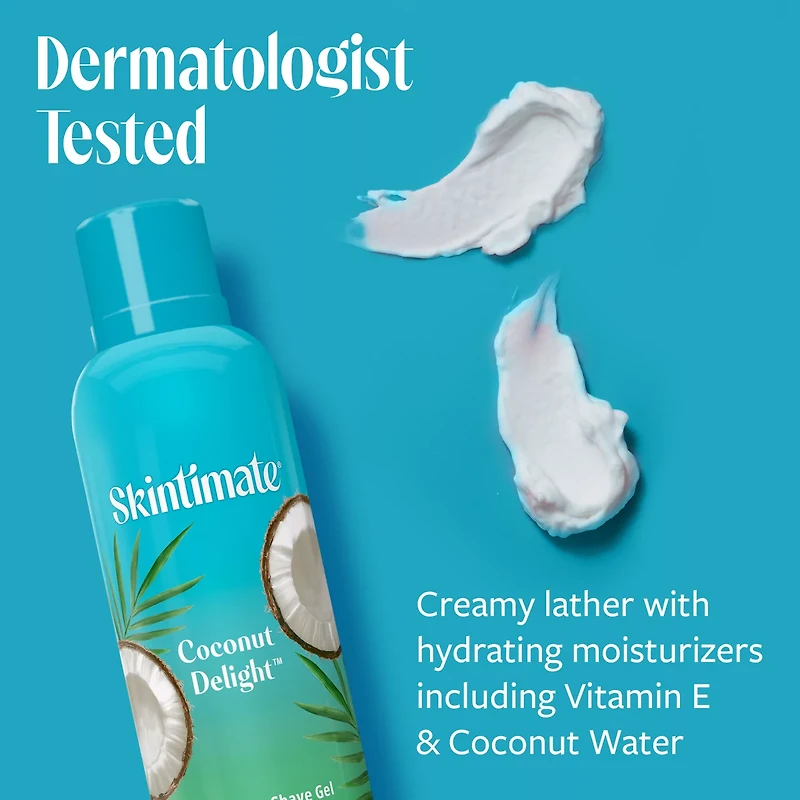 Skintimate Coconut Delight Shave Gel for Women, Moisturizing Shaving Cream, 7 oz