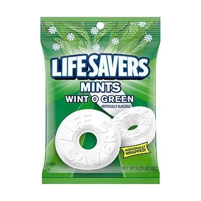 Life Savers Wint O Green Mint Candy Bag, 6.25 oz.