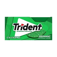 Trident Spearmint Sugar Free Gum, 14 Pieces