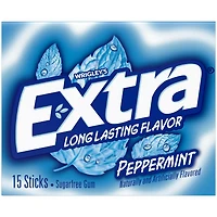 EXTRA Gum Peppermint Sugar Free Chewing Gum, Single Pack, 15 Stick