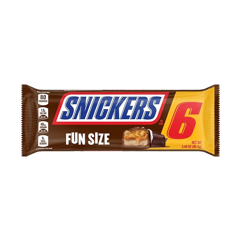 Snickers, Milk Chocolate Fun Size Bars, 6 Count