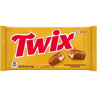 TWIX Fun Size Caramel Chocolate Cookie Candy Bar Bulk Pack, 2.65 oz (Pack of 5)