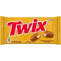 TWIX Fun Size Caramel Chocolate Cookie Candy Bar Bulk Pack, 2.65 oz (Pack of 5)