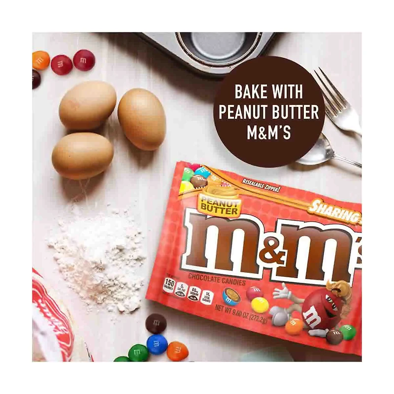 M&M'S Peanut Butter Milk Chocolate Candy Sharing Size Bag, 9 oz