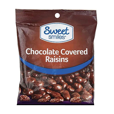 Sweet Smiles Chocolate Covered Raisins, 4 oz