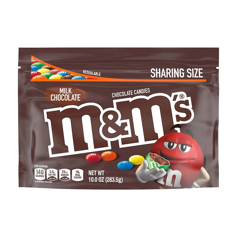 M&M'S Milk Chocolate Candy - Sharing Size, 10 oz