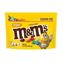M&M'S Peanut Milk Chocolate Candy Sharing Size Bag, 10.7 oz.