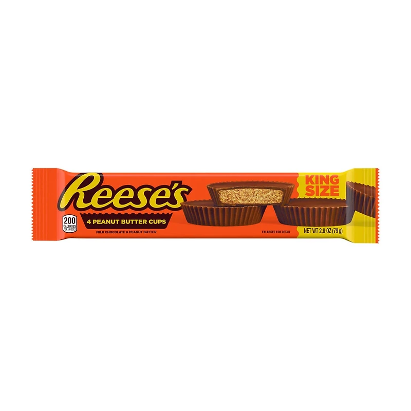 Reese's Milk Chocolate Peanut Butter Cups King Size Pack, 2.8 oz