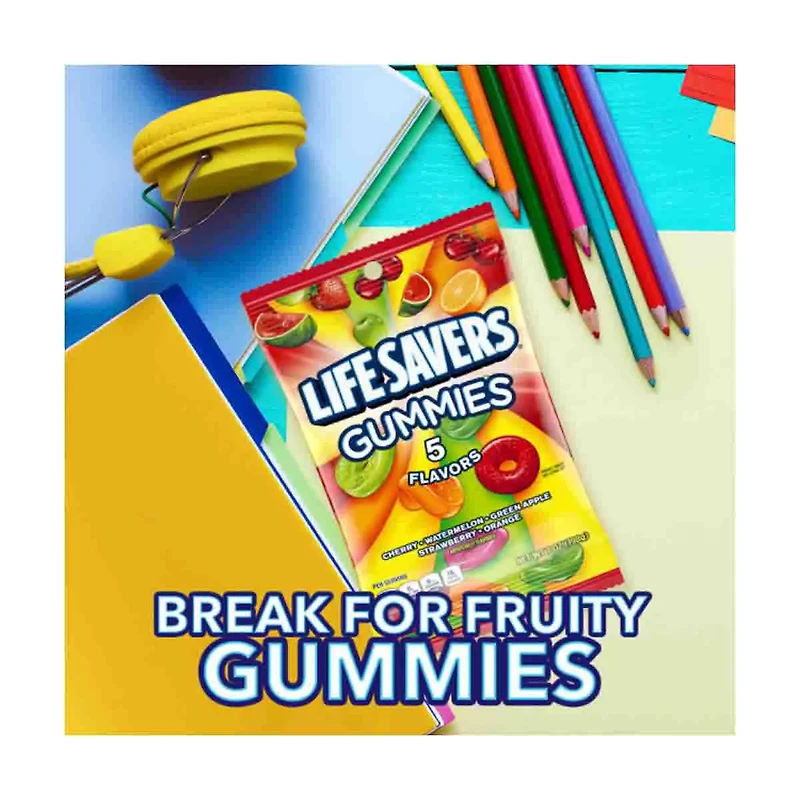 Life Savers 5 Flavors Gummies Candy Bag, 7 oz.