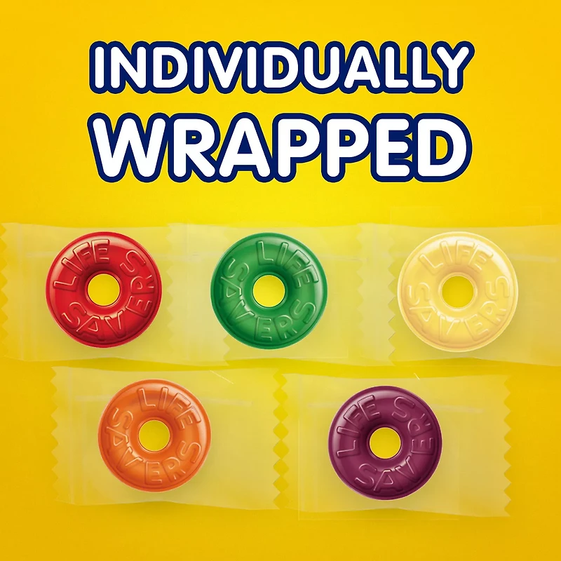LIFE SAVERS 5 Flavors Hard Candy Individually Wrapped, 6.25 oz Bag
