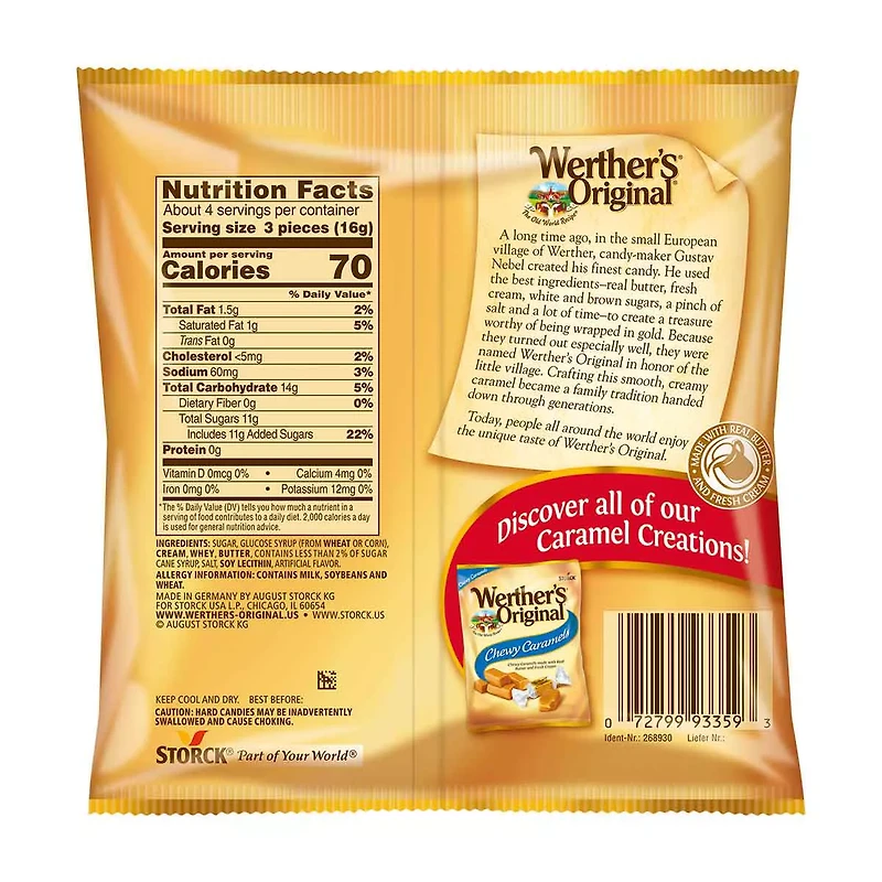 Werther's Original Caramel Hard Candies, 2.36 oz