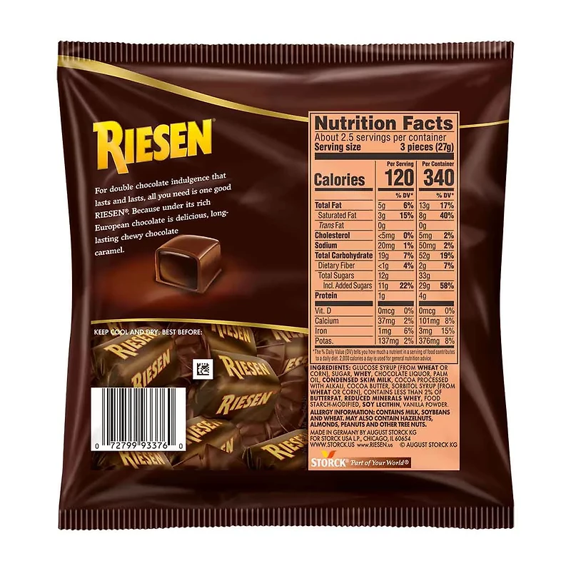 Riesen Chewy Chocolate Caramel Covered in Chocolate, 2.53 oz