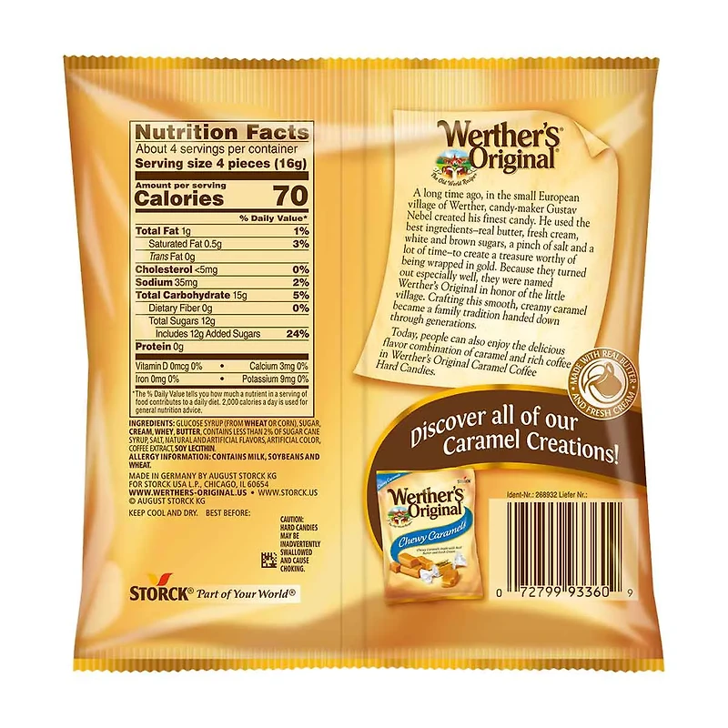 Werther's Original Caramel Coffee Hard Candies, 2.36 oz.