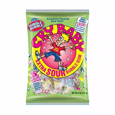 Dubble Bubble Cry Baby Extra Sour Gum, 3.3 oz