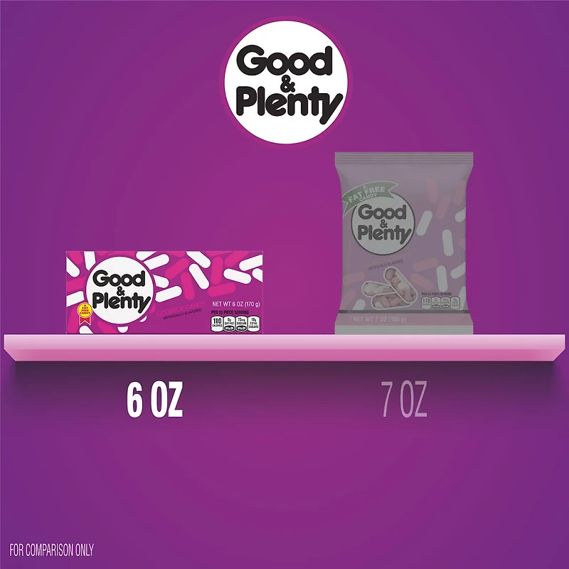 GOOD & PLENTY Licorice Fat Free, Candy Box, 6 oz