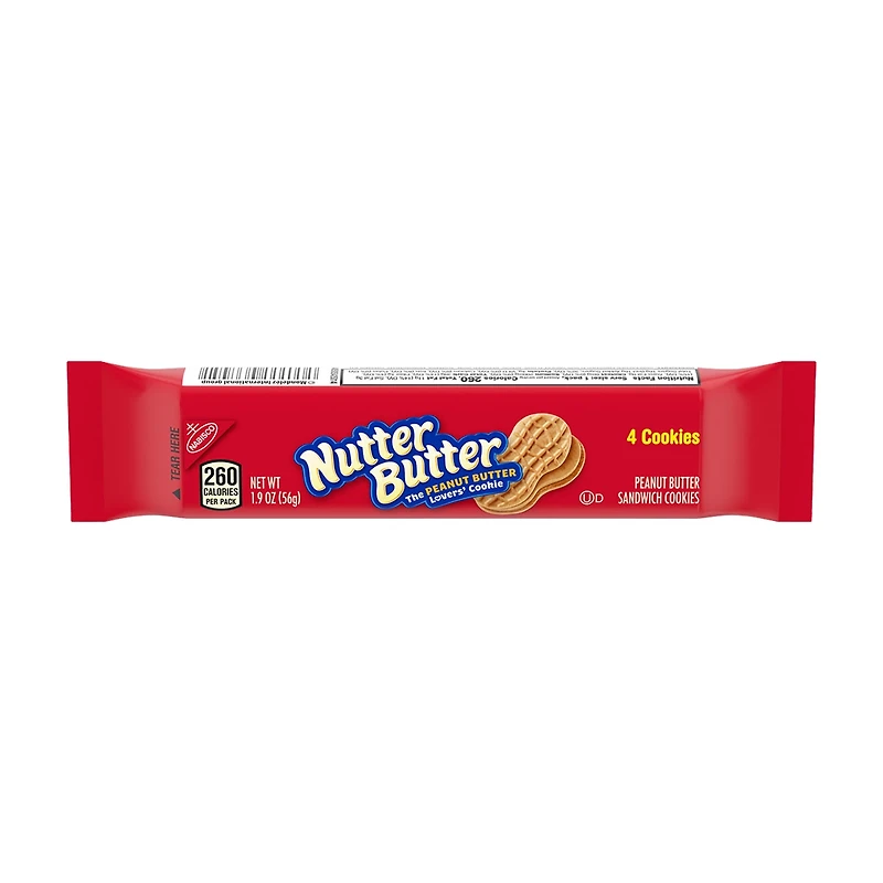 Nutter Butter Peanut Butter Sandwich Cookies, 1.9 oz, 4 ct