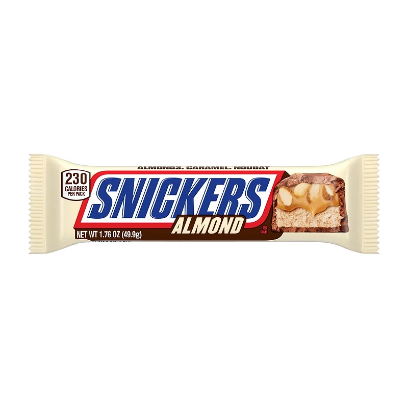 Snickers Almond Single Size Chocolate Candy Bar, 1.76 oz
