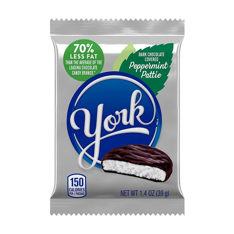 YORK Dark Chocolate Peppermint Patties, Candy Pack, 1.4 oz