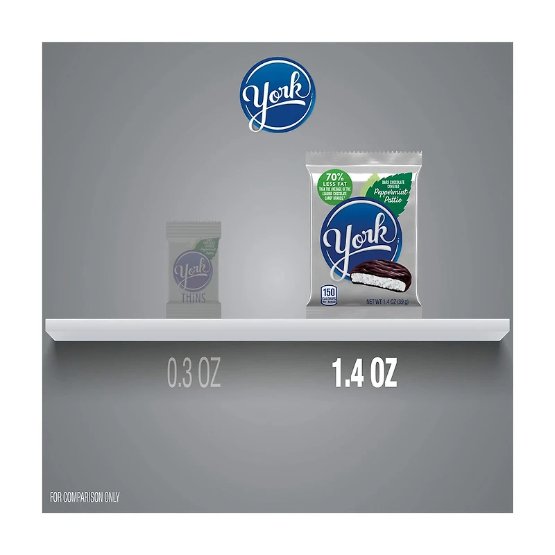 YORK Dark Chocolate Peppermint Patties, Candy Pack, 1.4 oz