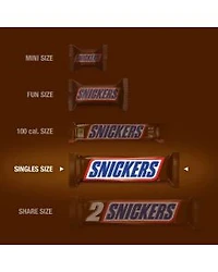 Snickers Singles Chocolate Candy Bar, 1.86 oz