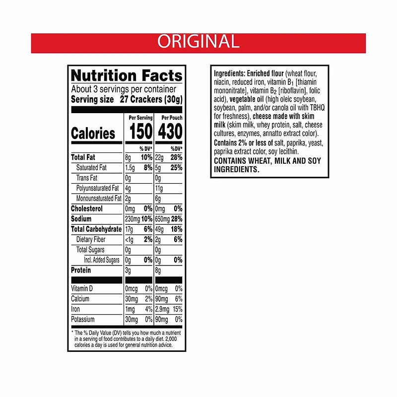 Cheez-It Baked Snack Crackers, Original, 3 oz