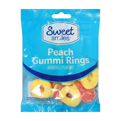 Sweet Smiles Peach Gummi Rings, 5 oz.