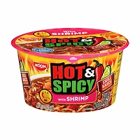 Nissin Hot & Spicy Ramen Noodle Soup, With Shrimp, 3.27 oz