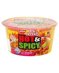 Nissin Hot & Spicy Ramen Noodle Soup, With Shrimp, 3.27 oz