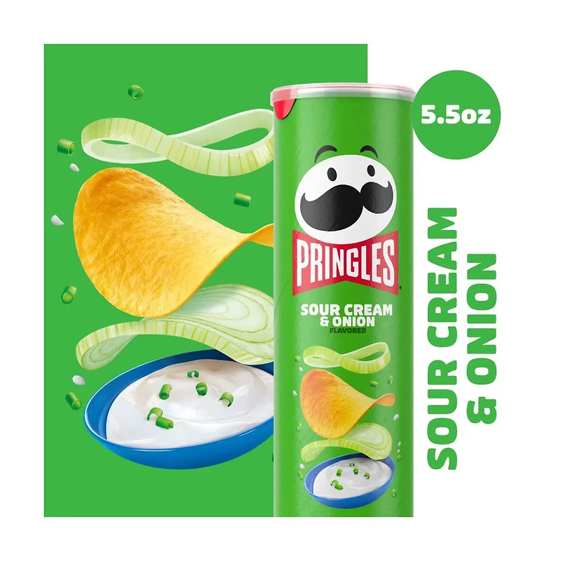Pringles Potato Crisps Chips, Sour Cream and Onion, 5.5 oz