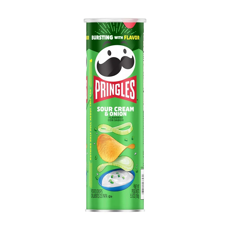 Pringles Potato Crisps Chips, Sour Cream and Onion, 5.5 oz
