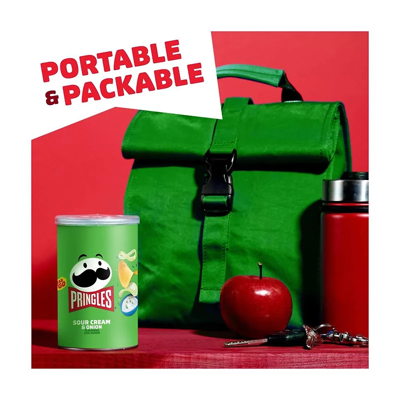 Pringles Grab and Go Sour Cream & Onion Flavored Crisps, 2.5 oz