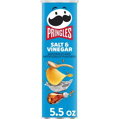 Pringles Potato Crisps Chips Salt and Vinegar, Lunch Snacks, 5.5 oz