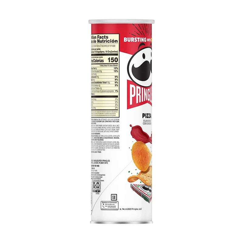 Pringles Potato Crisps Chips, Pizza, 5.5 oz