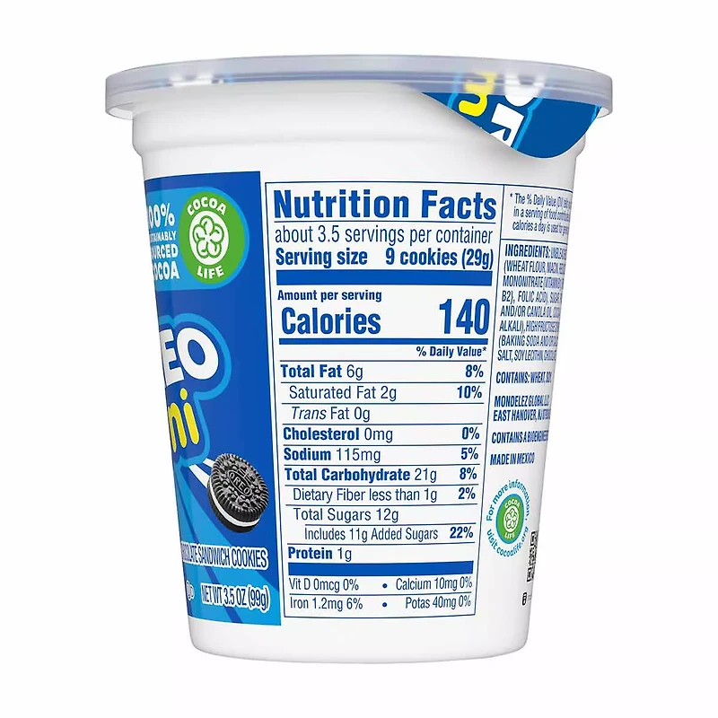 OREO Mini Chocolate Sandwich Cookies, Go-Pak, 3.5 oz