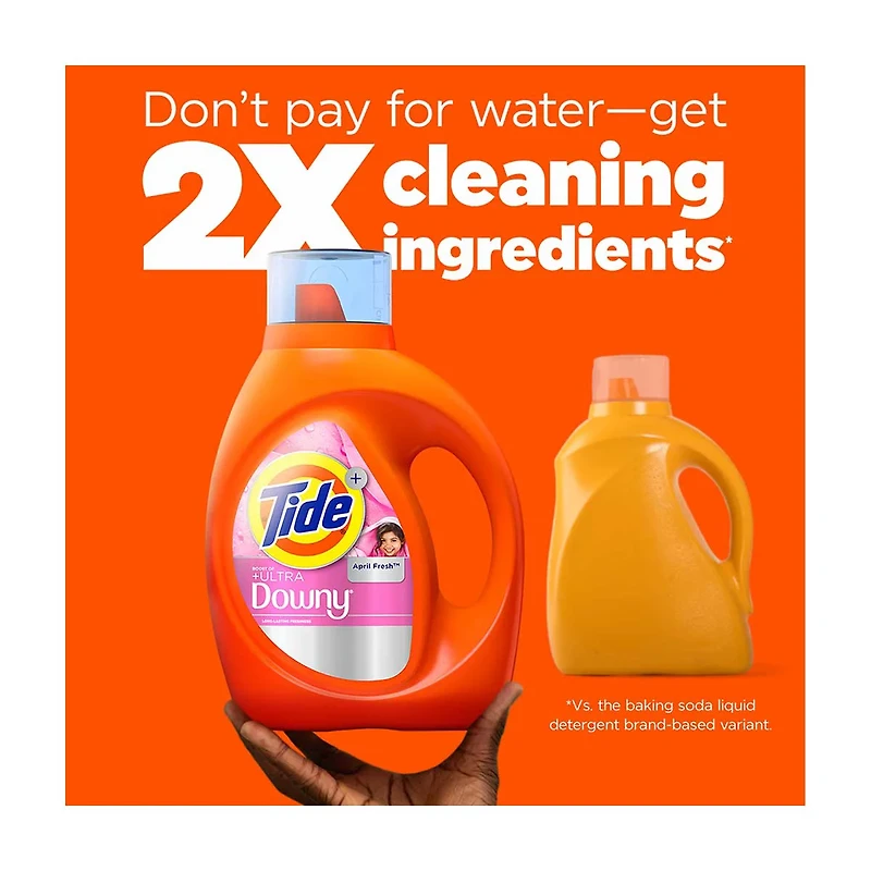 Tide Plus Boost of Ultra Downy Liquid Laundry Detergent, April Fresh Scent, 30 f