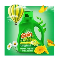 Gain + Aroma Boost Liquid Laundry Detergent, Original Scent, 32 Loads, 46 fl oz, HE Compatible