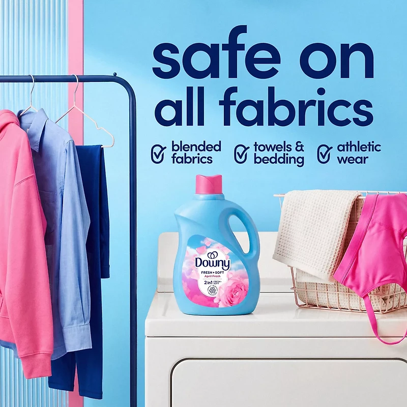 Downy Liquid Fabric Softener, April Fresh, 44 fl oz, 60 Loads, Liquid Laundry Softener, Fabric Conditioner & Fabric Enhancer