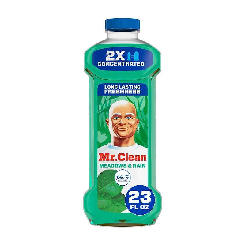 Mr. Clean 2X Concentrated Multi Purpose Liquid Cleaner, Meadows & Rain Scent, 23 oz