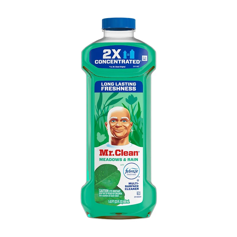 Mr. Clean 2X Concentrated Multi Purpose Liquid Cleaner, Meadows & Rain Scent, 23 oz